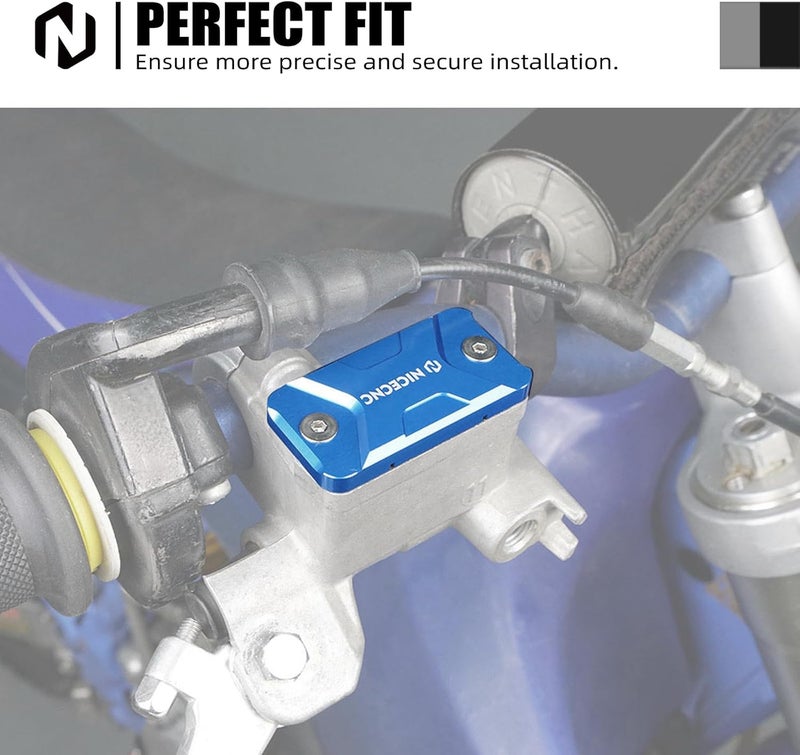 NICECNC Motorcycle Front Brake Fluid Reservoir Cover Compatible with Yamaha YZ85 2002-2023 YZ65 2018-2023 YZ125 2001-2007 YZ250 2001-2007,Billet Aluminum CNC-Machined,See Fitment - Image 2